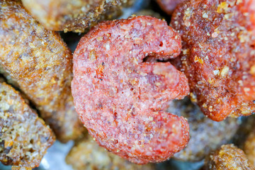 dog food cats macro as background