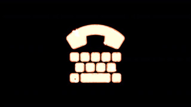 Symbol tty burns out of transparency, then burns again. Alpha channel Premultiplied - Matted with color black