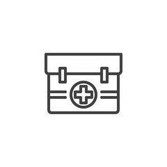 First aid kit line icon. linear style sign for mobile concept and web design. Medical bag outline vector icon. Symbol, logo illustration. Vector graphics