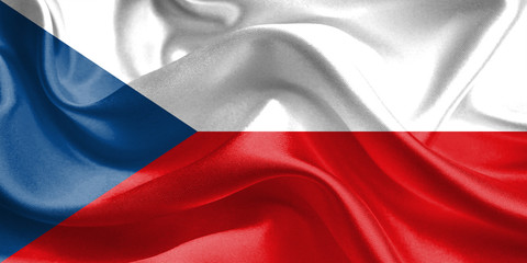 czech republic Flag. Flag of czech republic. Waving czech Flags. 3D Realistic Background Illustration in Silk Fabric Texture