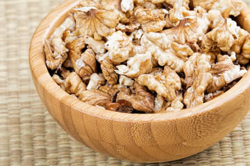 A background of delicious walnuts