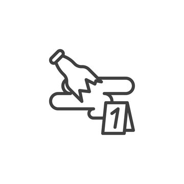 Broken Bottle-evidence line icon. linear style sign for mobile concept and web design. Crime scene investigation outline vector icon. Symbol, logo illustration. Vector graphics