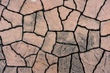 Stone background lined up,Brown stones arranged