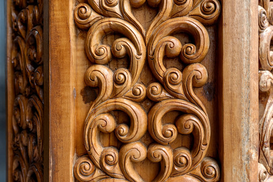 Thai wood carving background, Thai wood carving