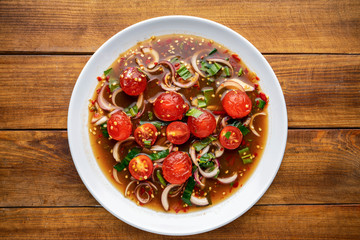 Thai food, spicy, salad,Yum ,Egg Yum Salad,Thai food is 