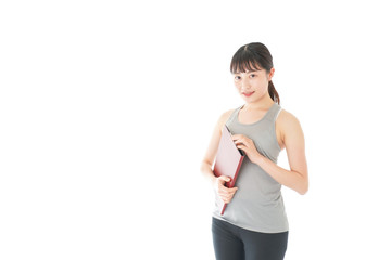 スポーツウェアを着た若い女性