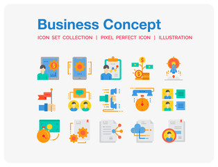 Business  Icons Set. UI Pixel Perfect Well-crafted Vector Thin Line Icons. The illustrations are a vector.