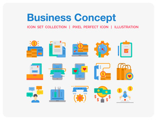 Business  Icons Set. UI Pixel Perfect Well-crafted Vector Thin Line Icons. The illustrations are a vector.