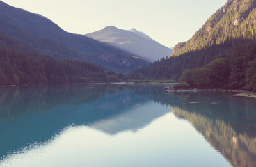 Fototapeta na wymiar Mountains lake