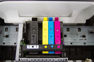 An ink cartridge or inkjet cartridge is a component of an inkjet printer that contains the ink four color