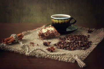 Still life with coffee cup