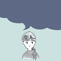girl with speech bubble