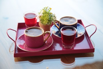 cup of turkish coffee on the table
