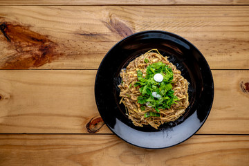 Bamboo shoot salad, Spicy bamboo shoot salad, a local food in northern Thailand