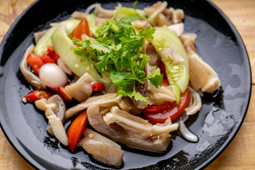 Pork Ear Salad, Thailand foods. , Thai food that is spicy , Yum