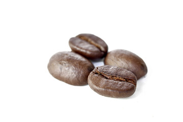 Coffee beans isolated on white background