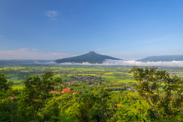 Sunrise with the mist Beautiful landscape for relaxing in thailand