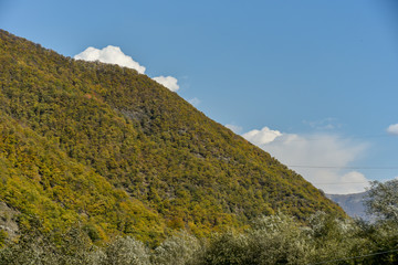 Road and nature view from Tbilisi to Kazbegi by private car , October 19, 2019, Kazbegi, Republic of Gerogia