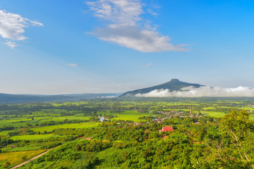 Fototapeta premium Sunrise with the mist Beautiful landscape for relaxing in thailand