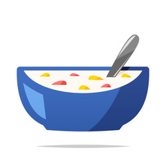 Bowl of cereal vector isolated illustration