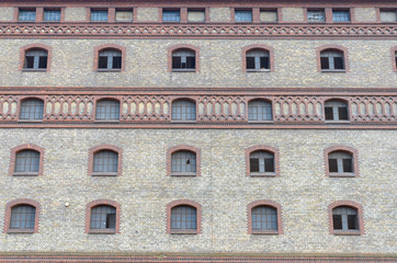 Exterior of a brick factory or commercial building