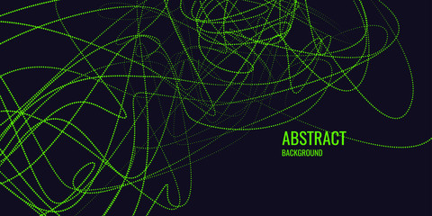 Vector abstract background with dynamic waves, line and particles.