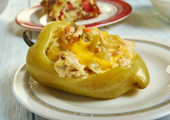 Chiles rellenos de pollo