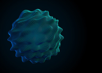 3D abstract sphere grid. Futuristic technology spherical polygonal. Vector illustration.