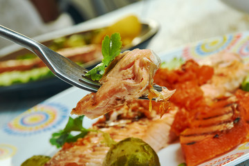 Konkani Grilled Fish, fillets coated with konkani masala,