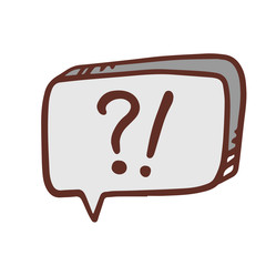  Doodle sketch exclamation and question mark in dialog box. Simple, flat illustration 