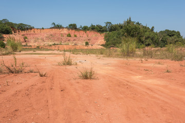 Desert red sand land earth and sky landscape view
