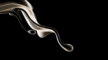 Splash fluid. 3d illustration, 3d rendering.