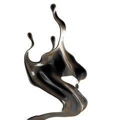 Splash fluid. 3d illustration, 3d rendering.