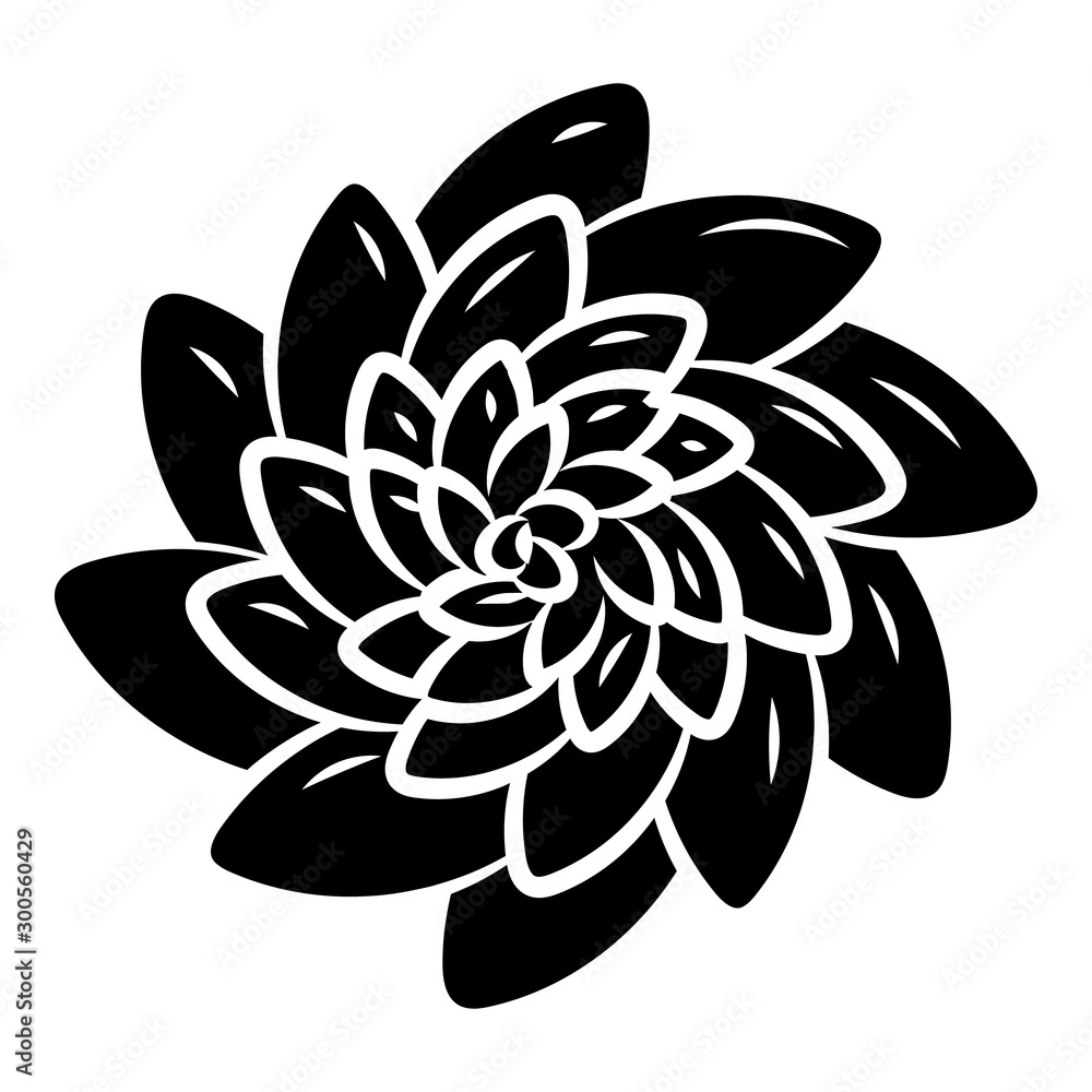 Poster top view succulent flower icon. simple illustration of top view succulent flower vector icon for web