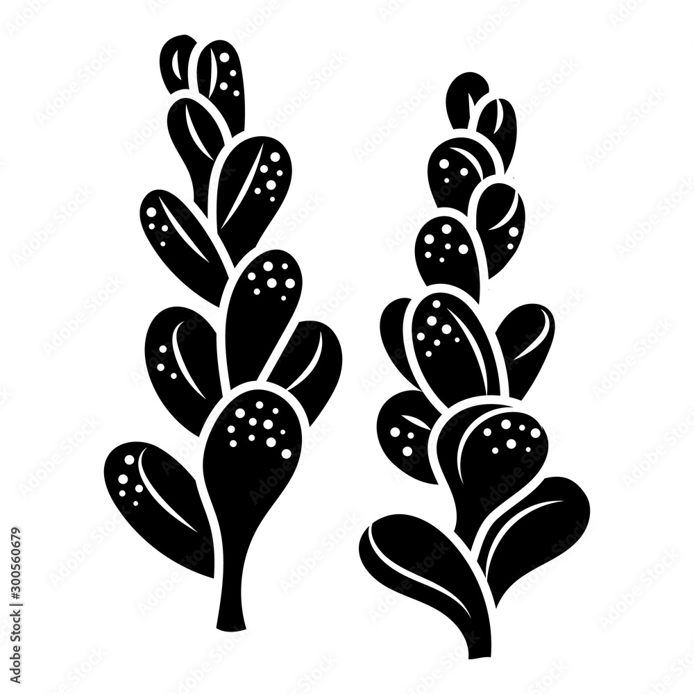 Poster succulent branch icon. simple illustration of succulent branch vector icon for web design isolated o