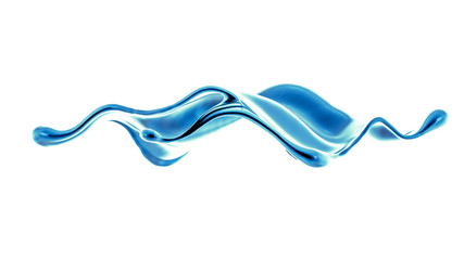 Splash fluid. 3d illustration, 3d rendering.