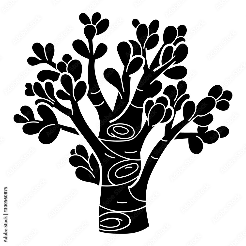 Poster succulent tree icon. simple illustration of succulent tree vector icon for web design isolated on wh