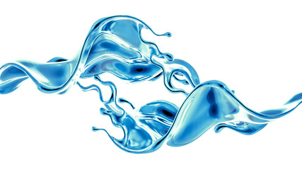 Splash fluid. 3d illustration, 3d rendering.