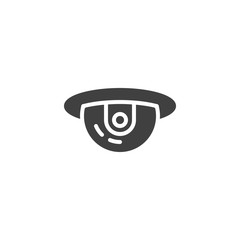 Security camera vector icon. Dome CCTV filled flat sign for mobile concept and web design. Surveillance dome camera glyph icon. Symbol, logo illustration. Vector graphics © alekseyvanin