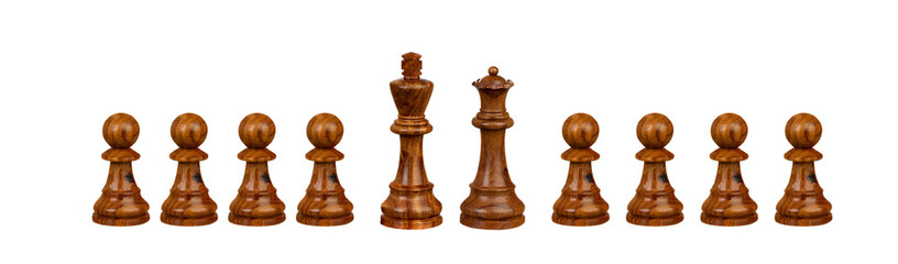 Pawns team with it´s king and queen