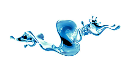 Splash fluid. 3d illustration, 3d rendering.
