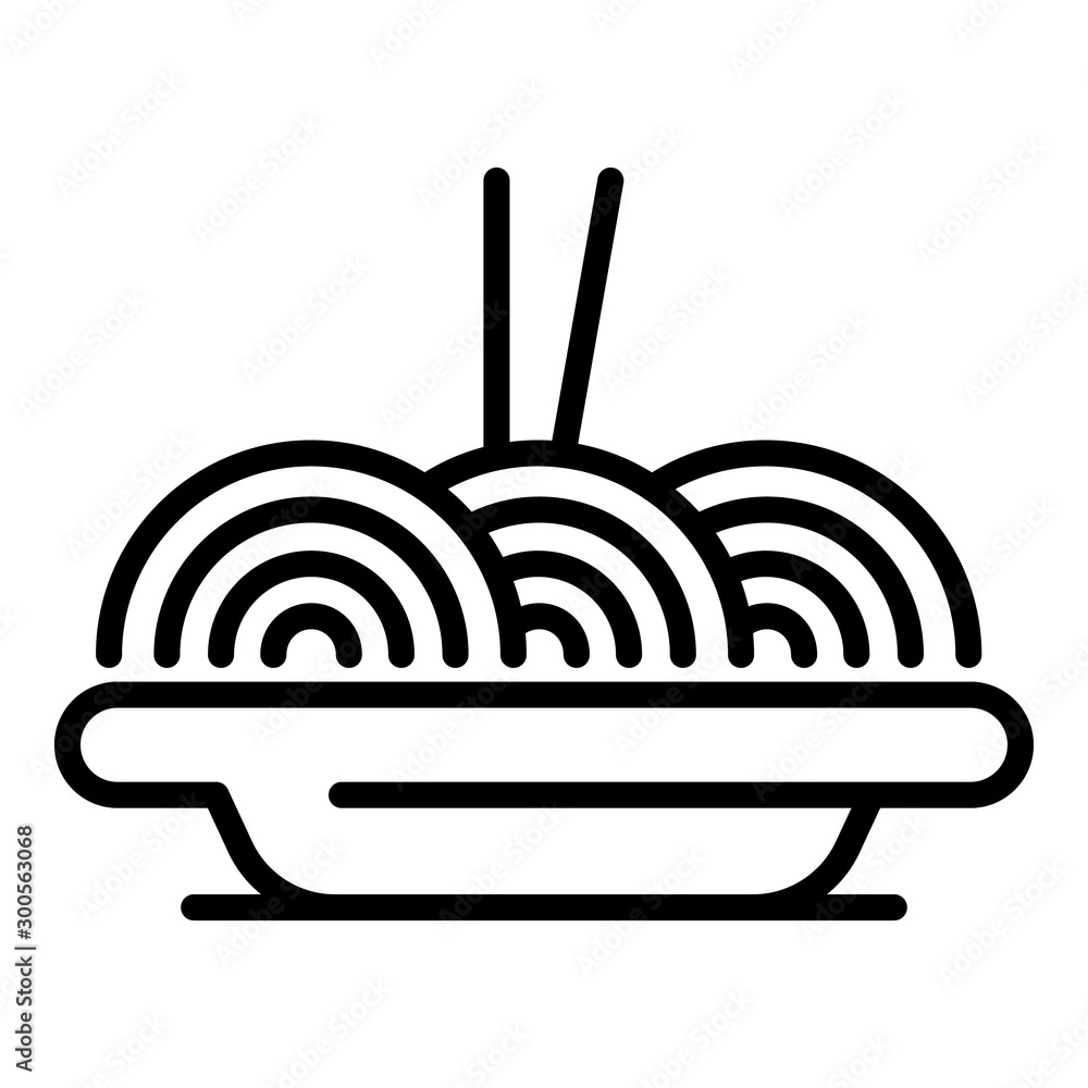 Poster ramen icon. outline ramen vector icon for web design isolated on white background