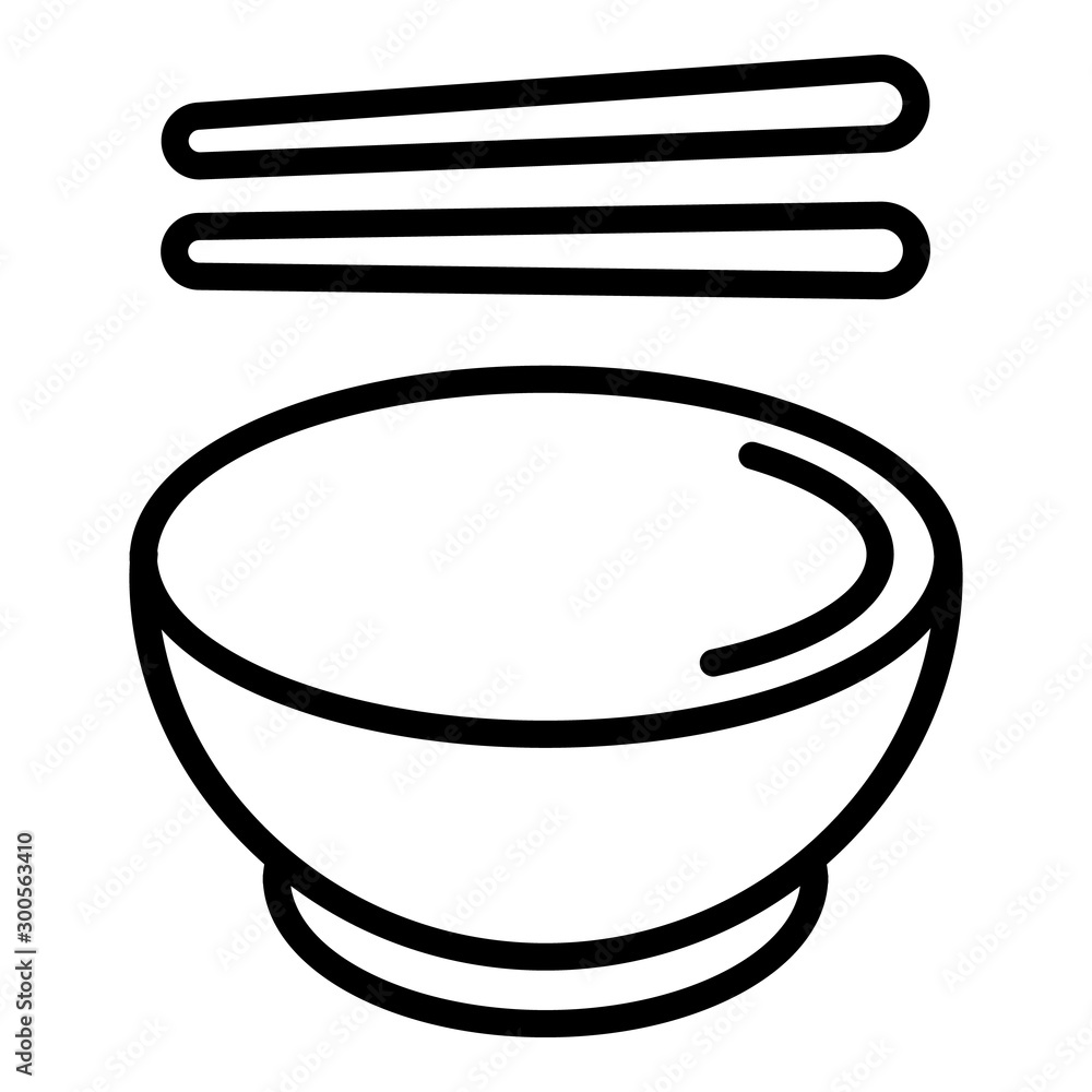 Aufkleber empty ramen bowl icon. outline empty ramen bowl vector icon for web design isolated on white backgro