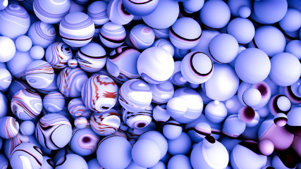 Bright background with a volumetric pattern and print. 3d illustration, 3d rendering.