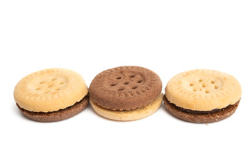double cookie with chocolate isolated