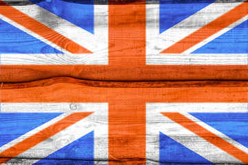 Britain flag transparent wood background