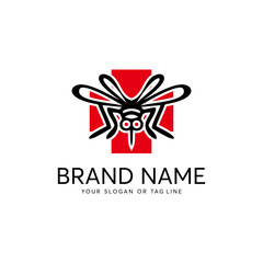 mosquito logo design vector template white background