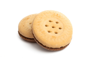 double cookie with chocolate isolated