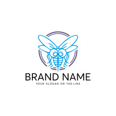 mosquito logo design vector template white background