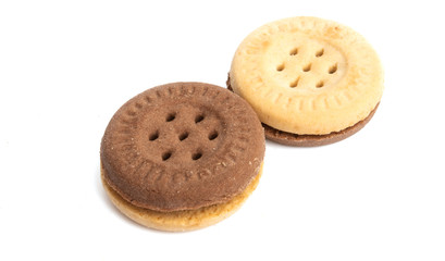 double cookie with chocolate isolated